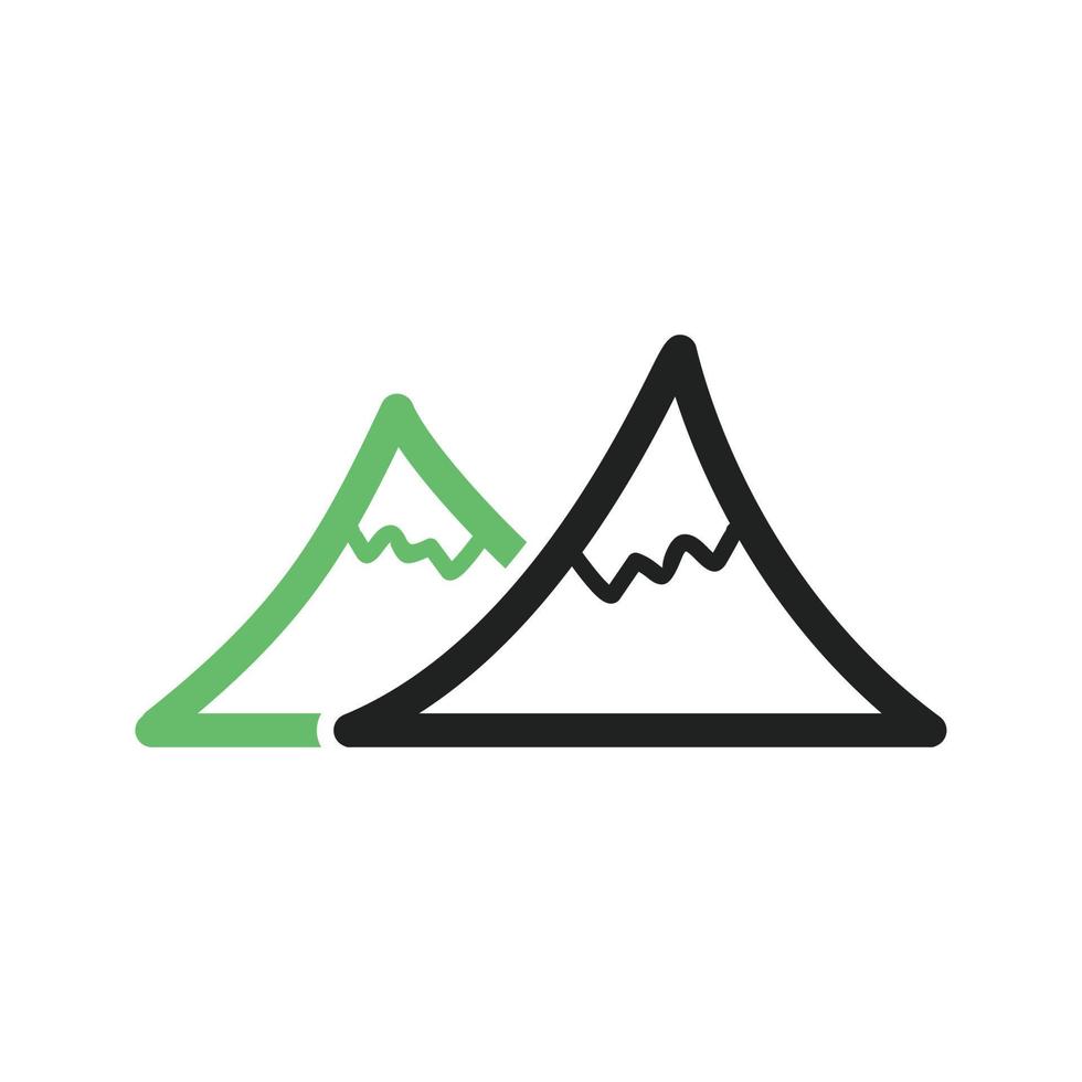 Mountains Line Green and Black Icon vector