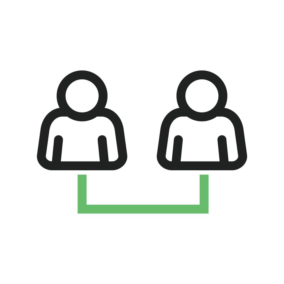 Connected Users I Line Green and Black Icon vector