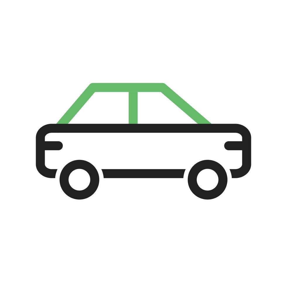 Sedan Line Green and Black Icon vector