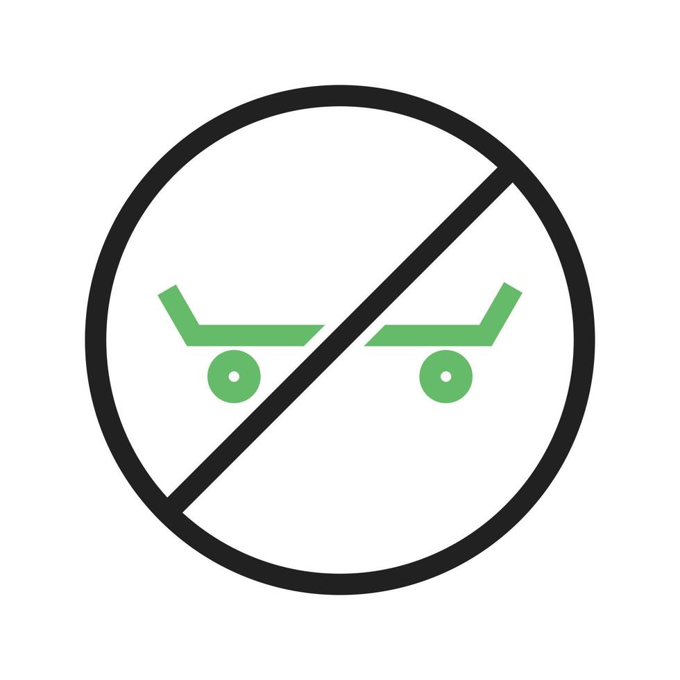 No Skating Line Green and Black Icon vector