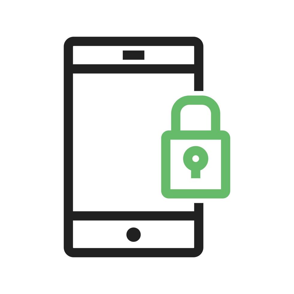 Secure Device Line Green and Black Icon vector