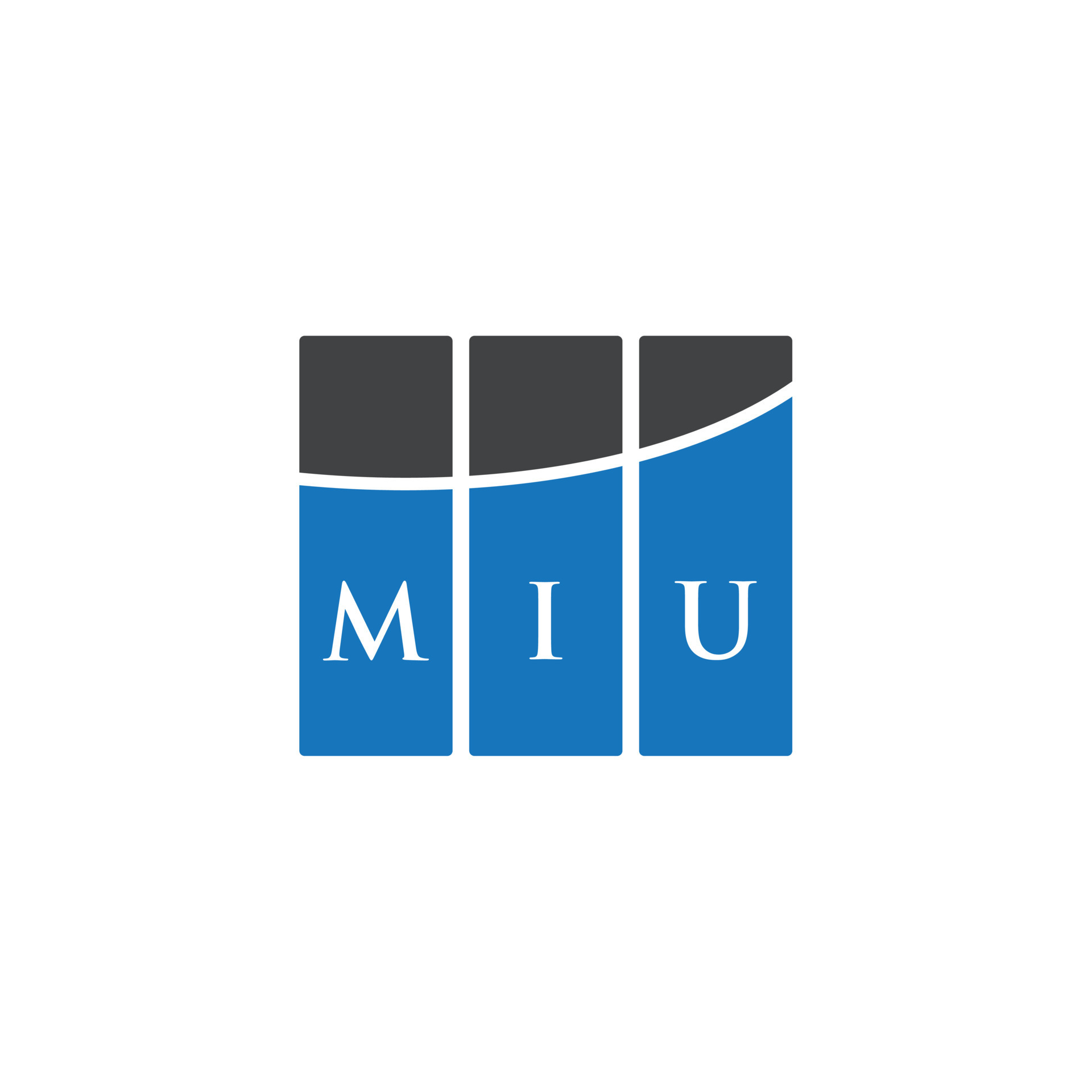 MIU letter logo design on WHITE background. MIU creative initials