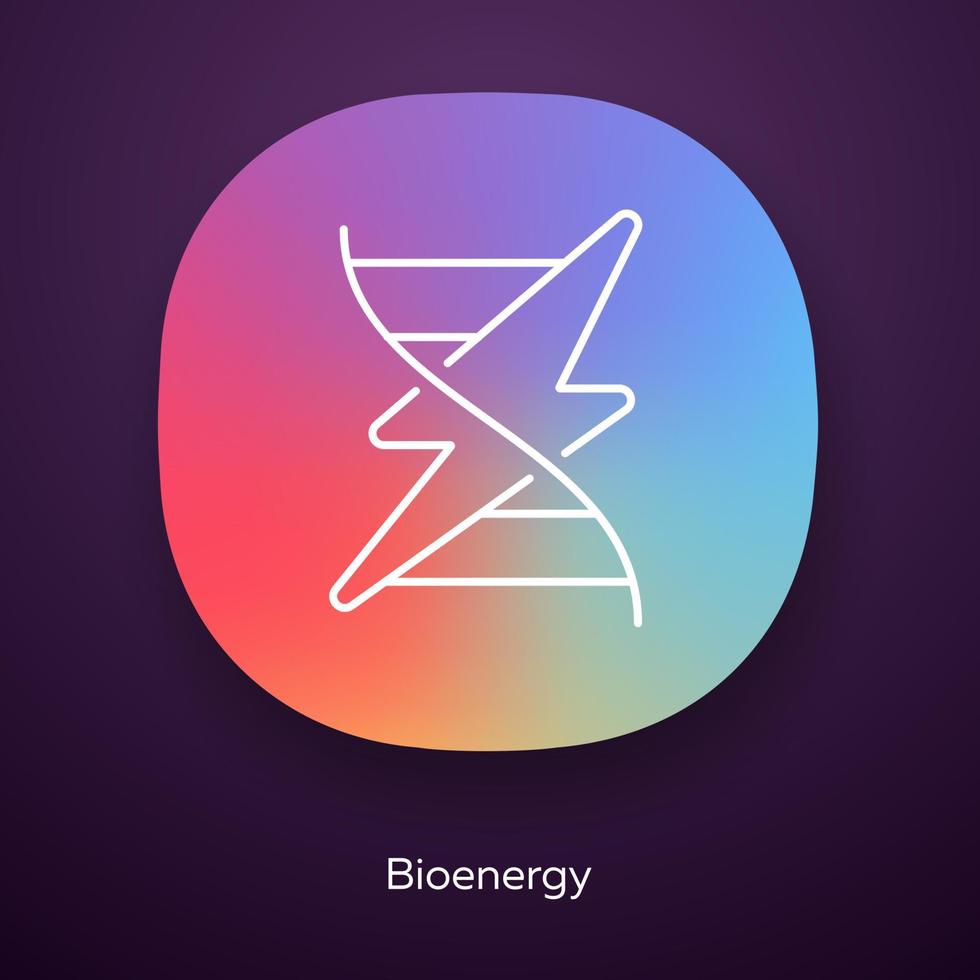 Bioenergy app icon. Biofuel. Organic matter for producing renewable energy. Converting biomass into electricity. UI UX user interface. Web or mobile application. Vector isolated illustration