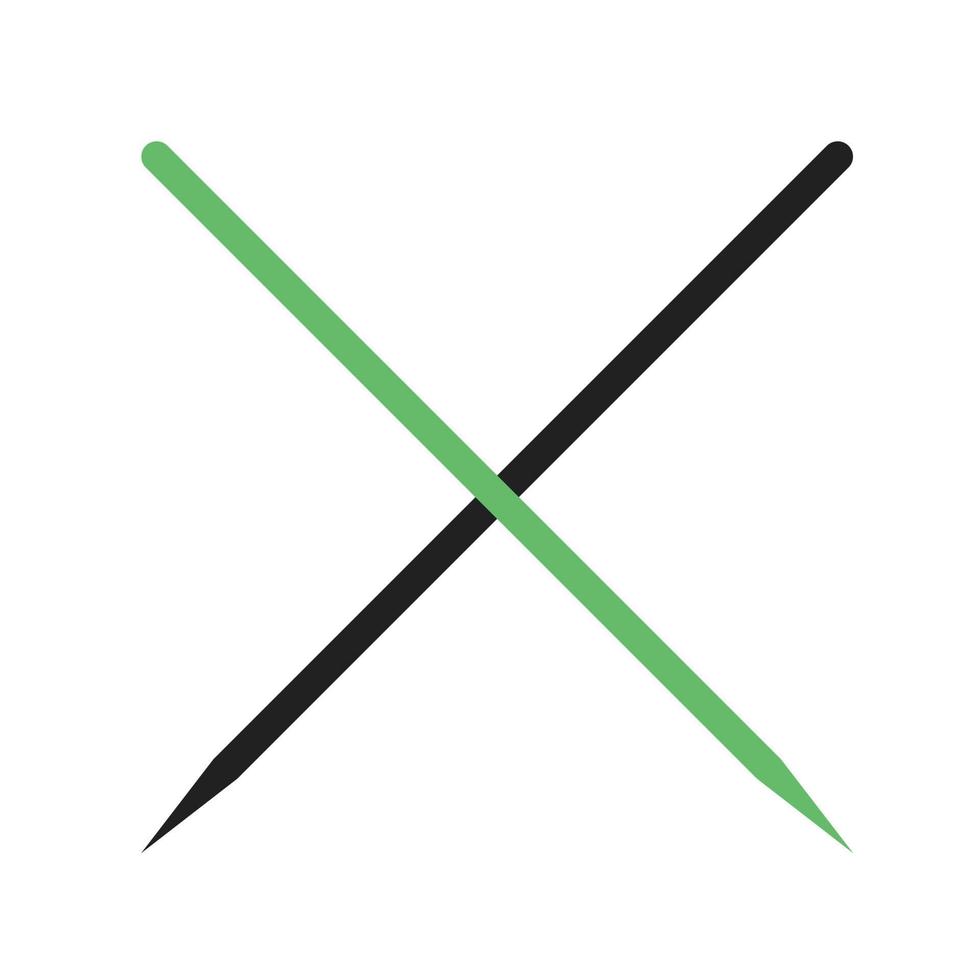 Chinese Sticks Line Green and Black Icon vector