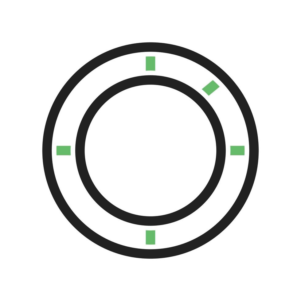 Donut Chart Line Green and Black Icon vector