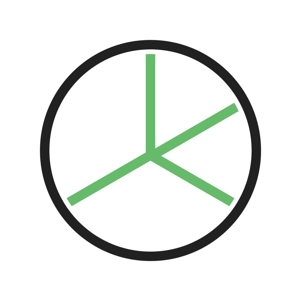 Pie Chart Pieces Line Green and Black Icon vector
