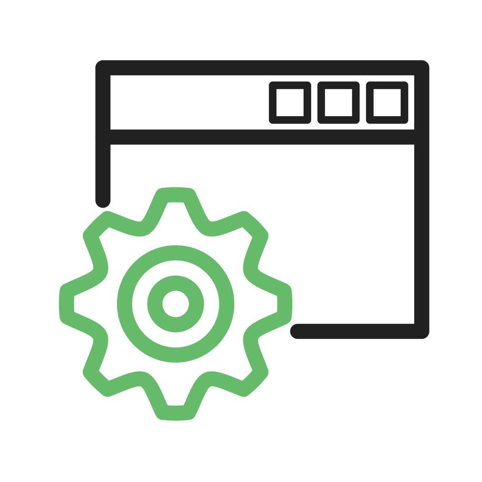 Browser Configurations Line Green and Black Icon vector