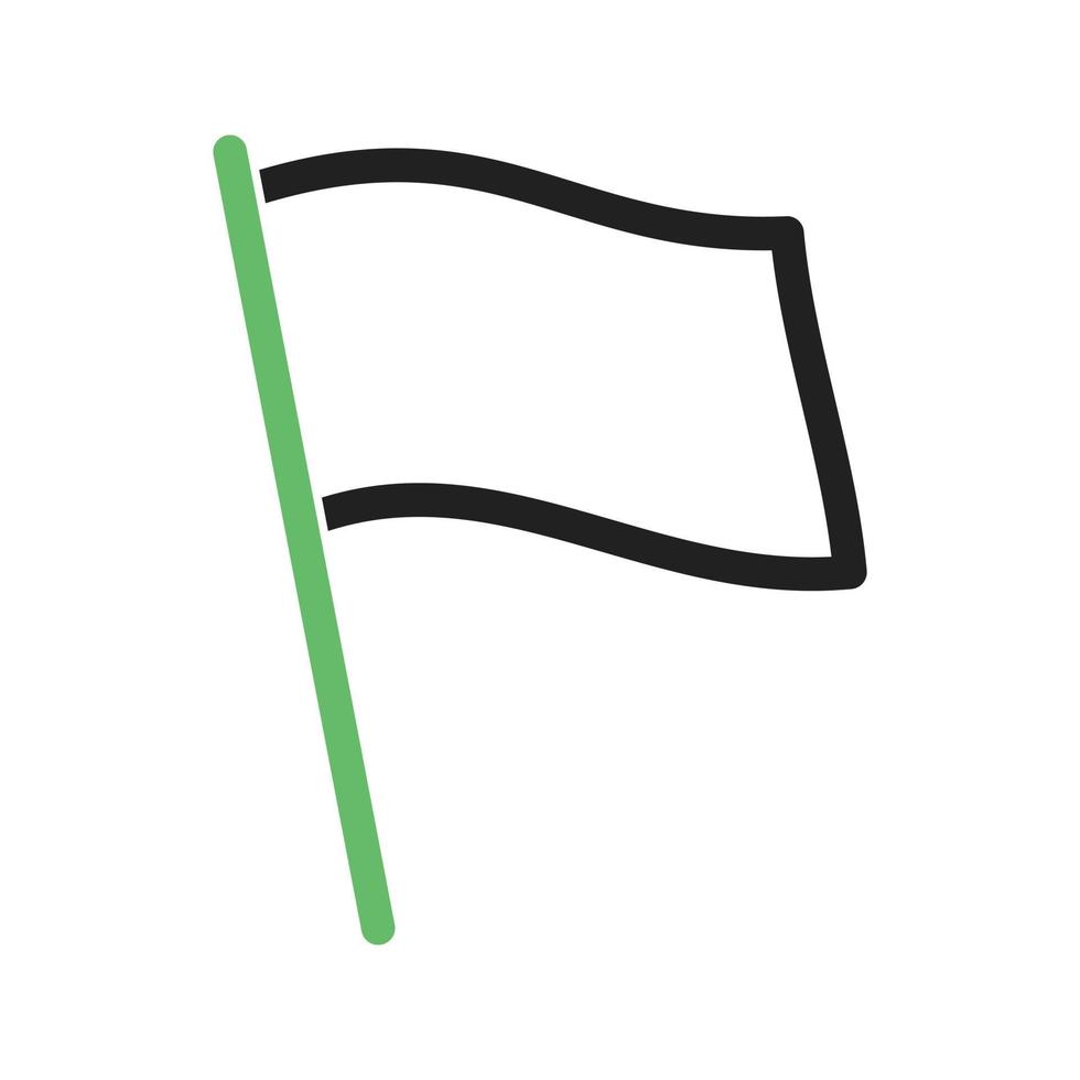 línea de bandera icono verde y negro vector