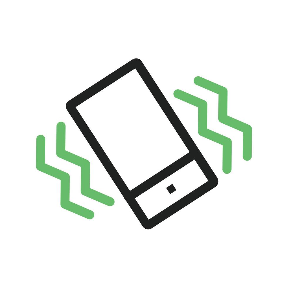 Vibration mode Line Green and Black Icon vector