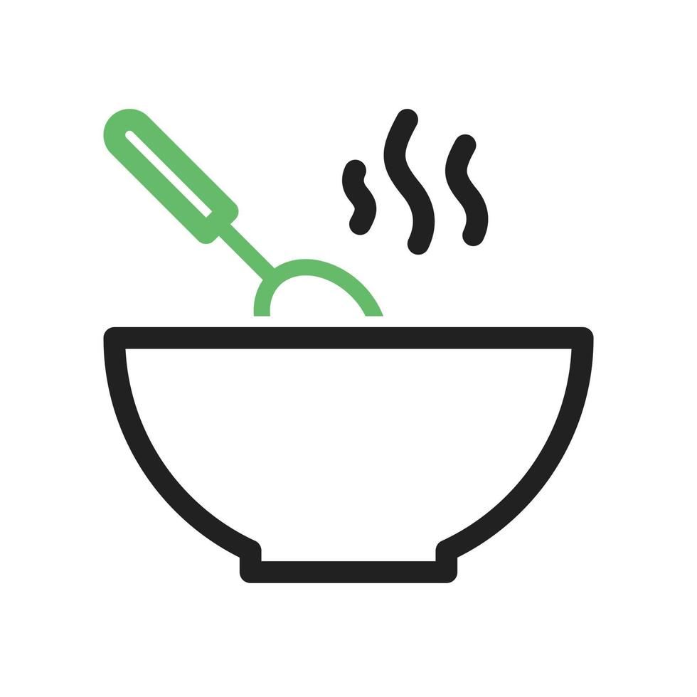 línea de comida caliente icono verde y negro vector