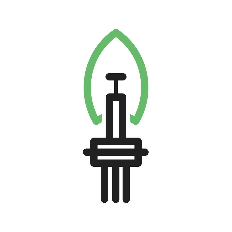 Car Light Bulb Line Green and Black Icon vector