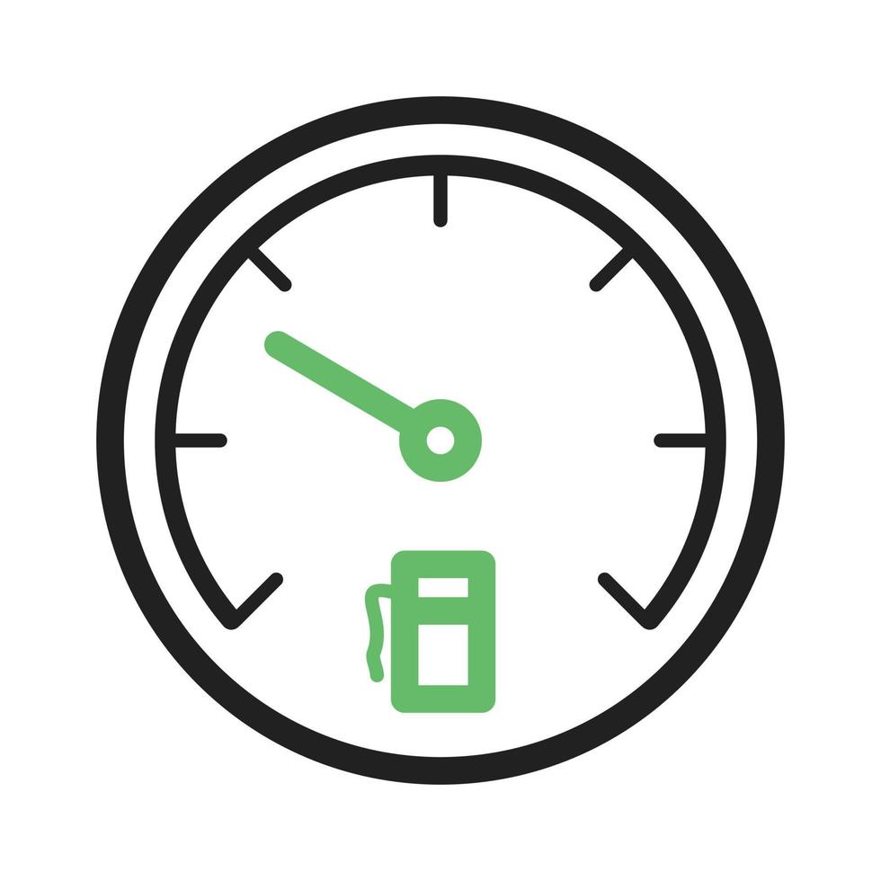 línea de consumo de combustible icono verde y negro vector