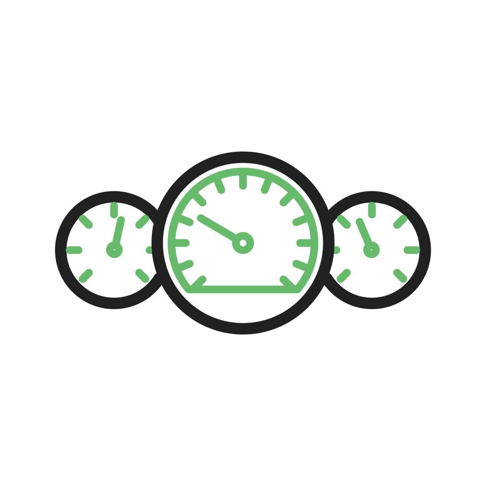 Car Meters Line Green and Black Icon vector