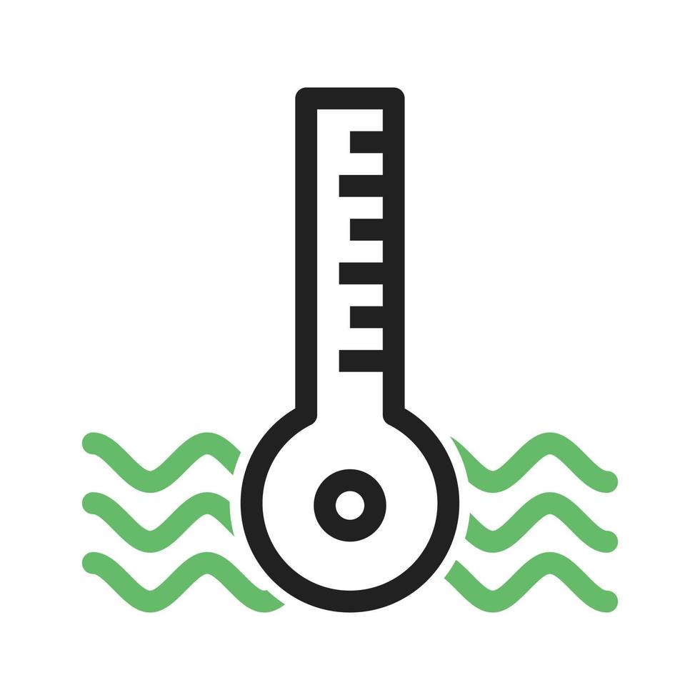 Car Temperature Line Green and Black Icon vector