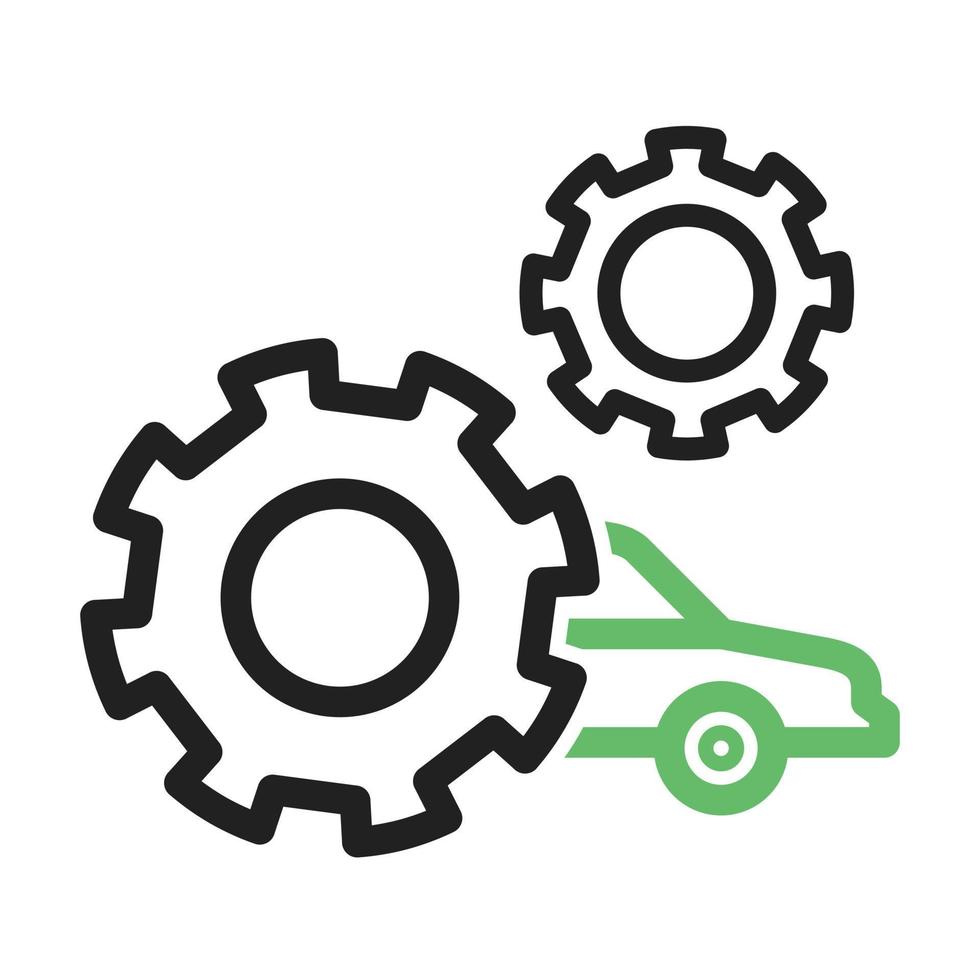 Car Settings Line Green and Black Icon vector