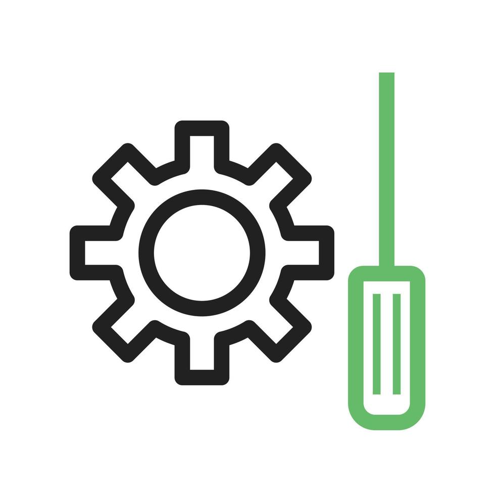 línea de servicios técnicos icono verde y negro vector