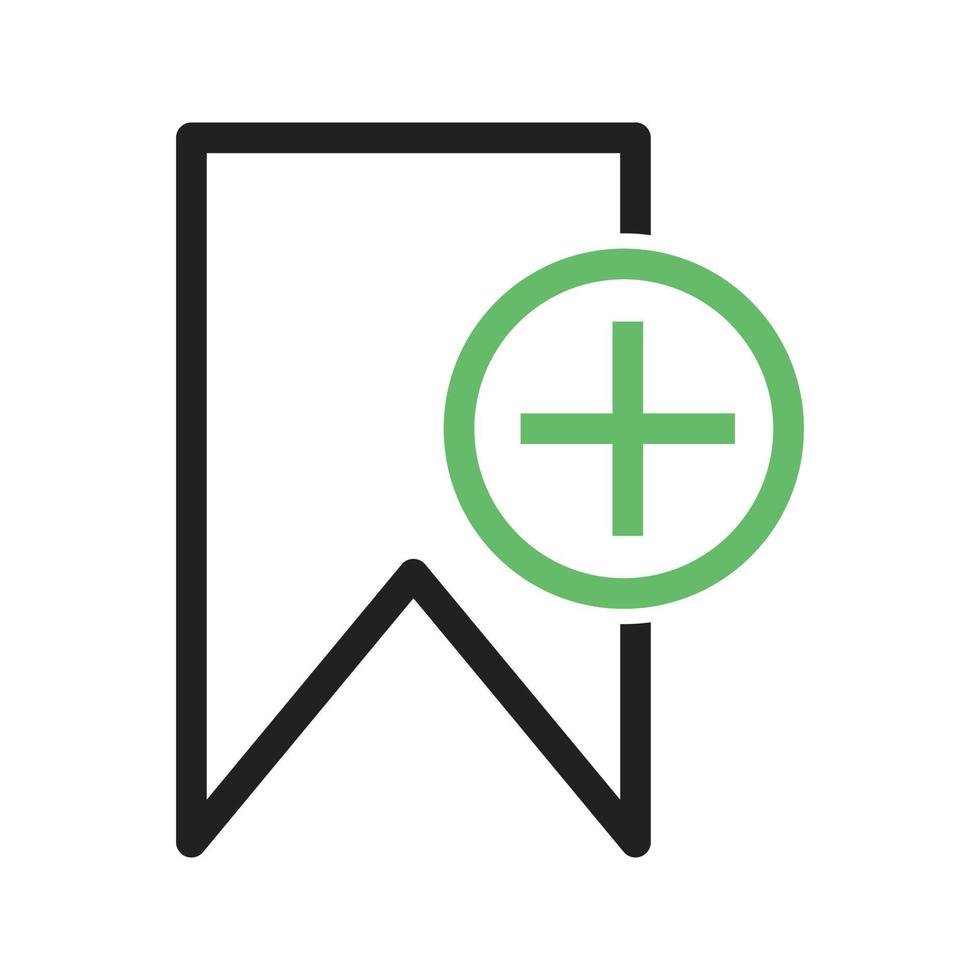 Add Bookmark Line Green and Black Icon vector