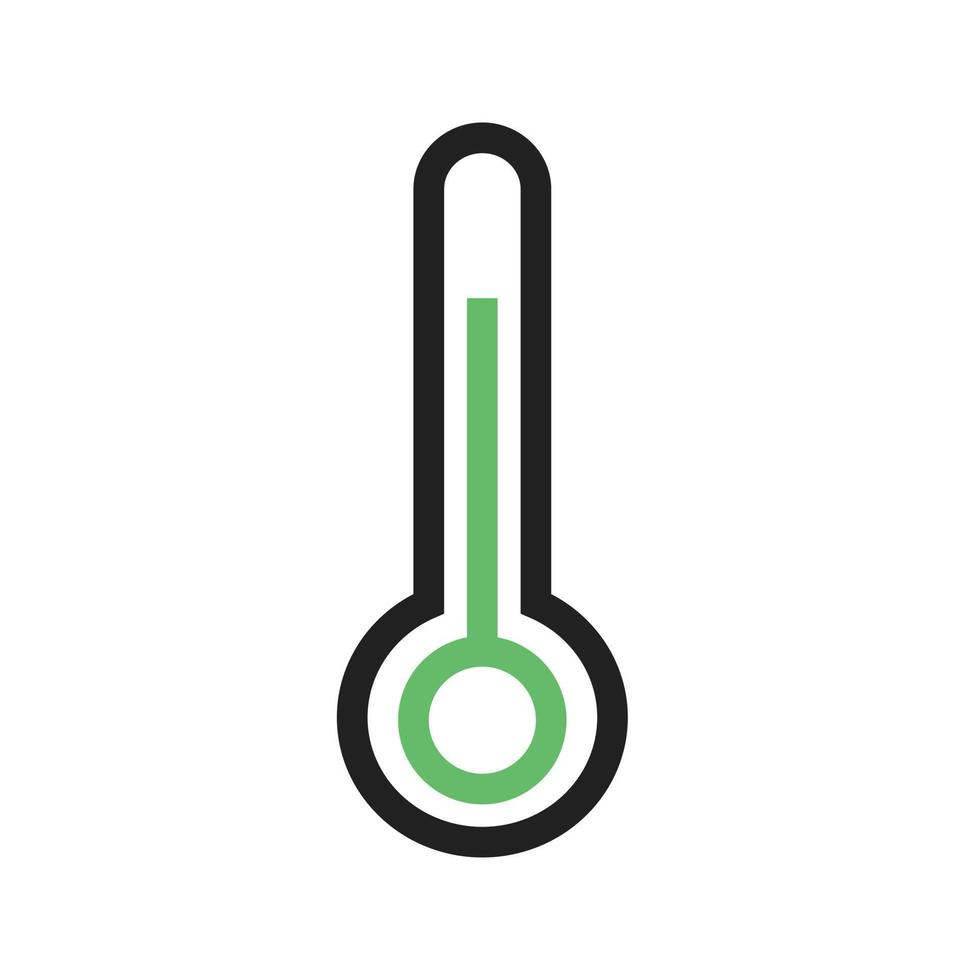 Temperature Check Line Green and Black Icon vector