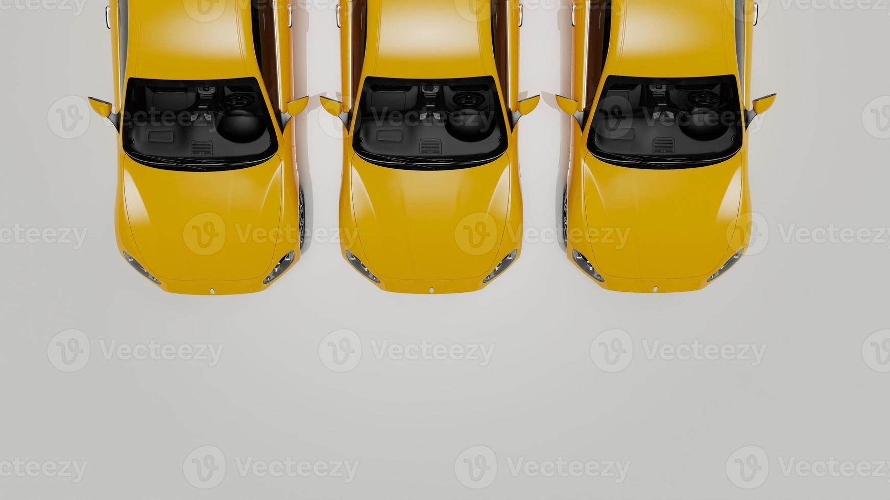 auto yellow. 3d illustration of fragments of vehicles on a blue uniform background. photo