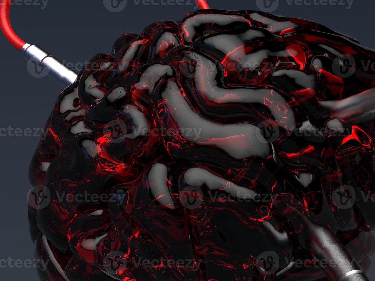 Artificial Intelligence. color golden brain image photo