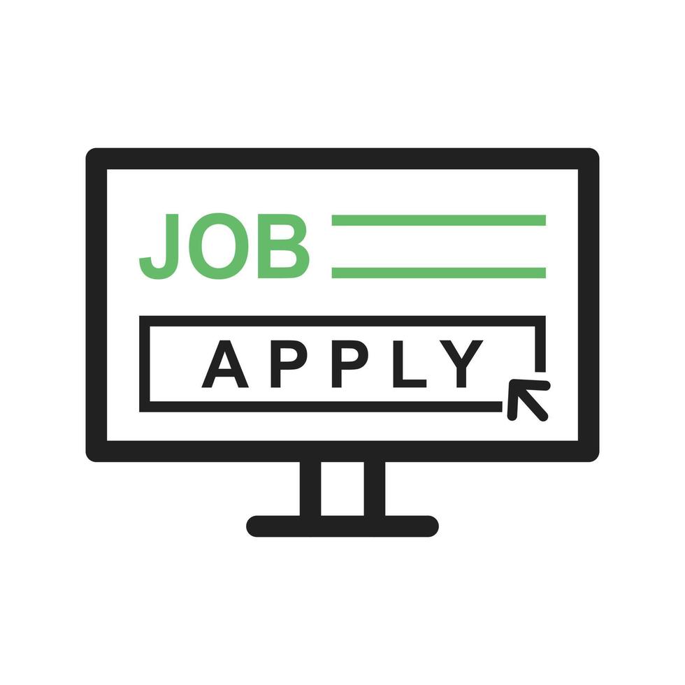 Apply Online Line Green and Black Icon vector