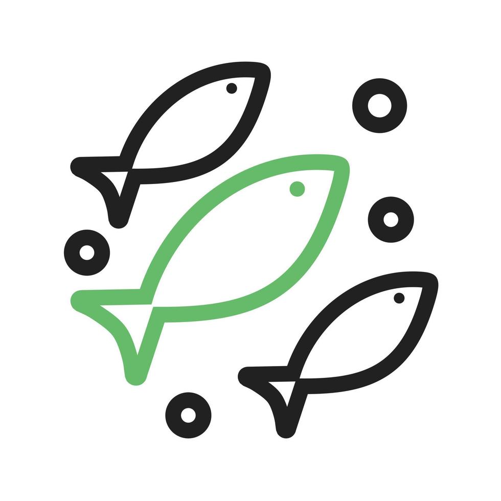 línea de pescado icono verde y negro vector