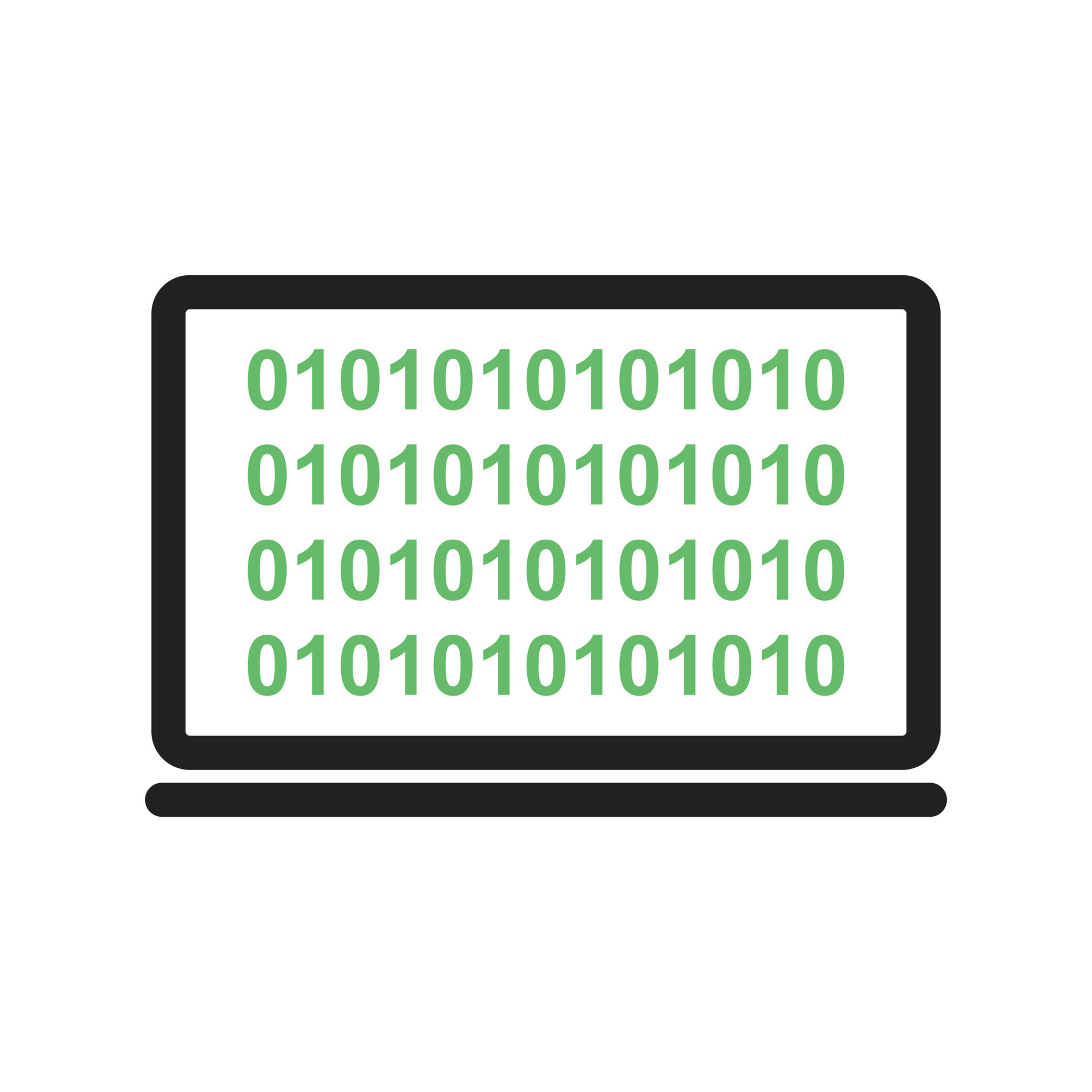 Computer Binary Code Line Green and Black Icon 9696738 Vector Art at ...