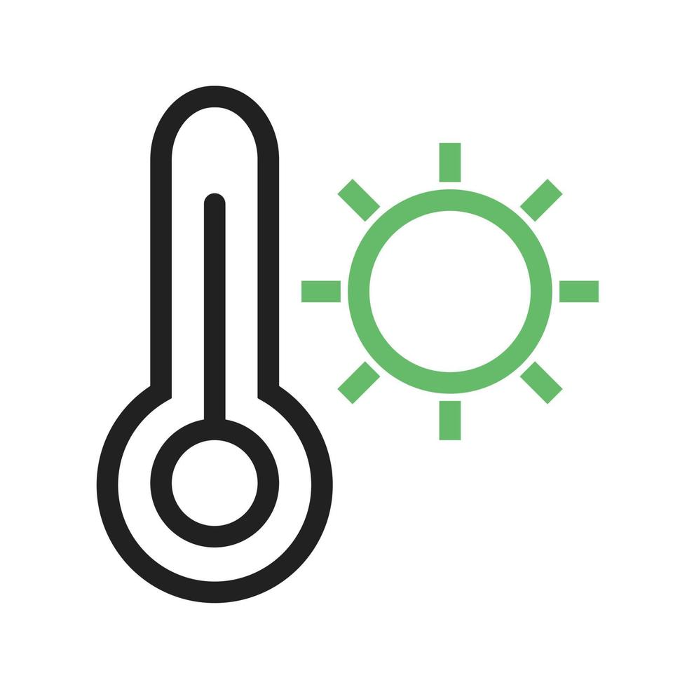 línea de clima caliente icono verde y negro vector