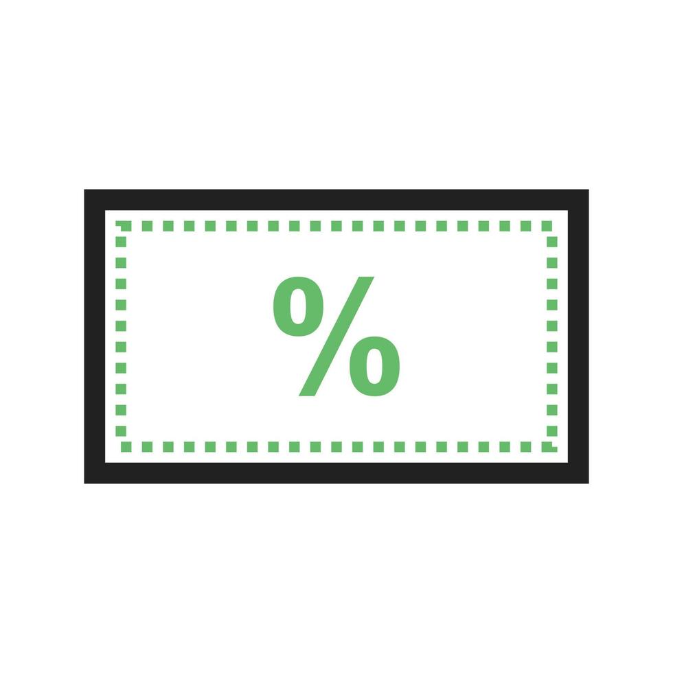 Discount Line Green and Black Icon vector