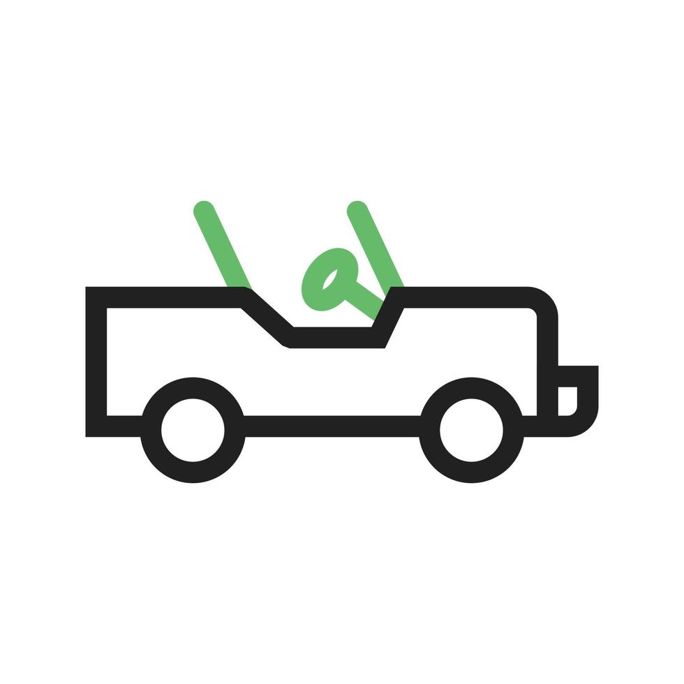 safari jeep línea icono verde y negro vector