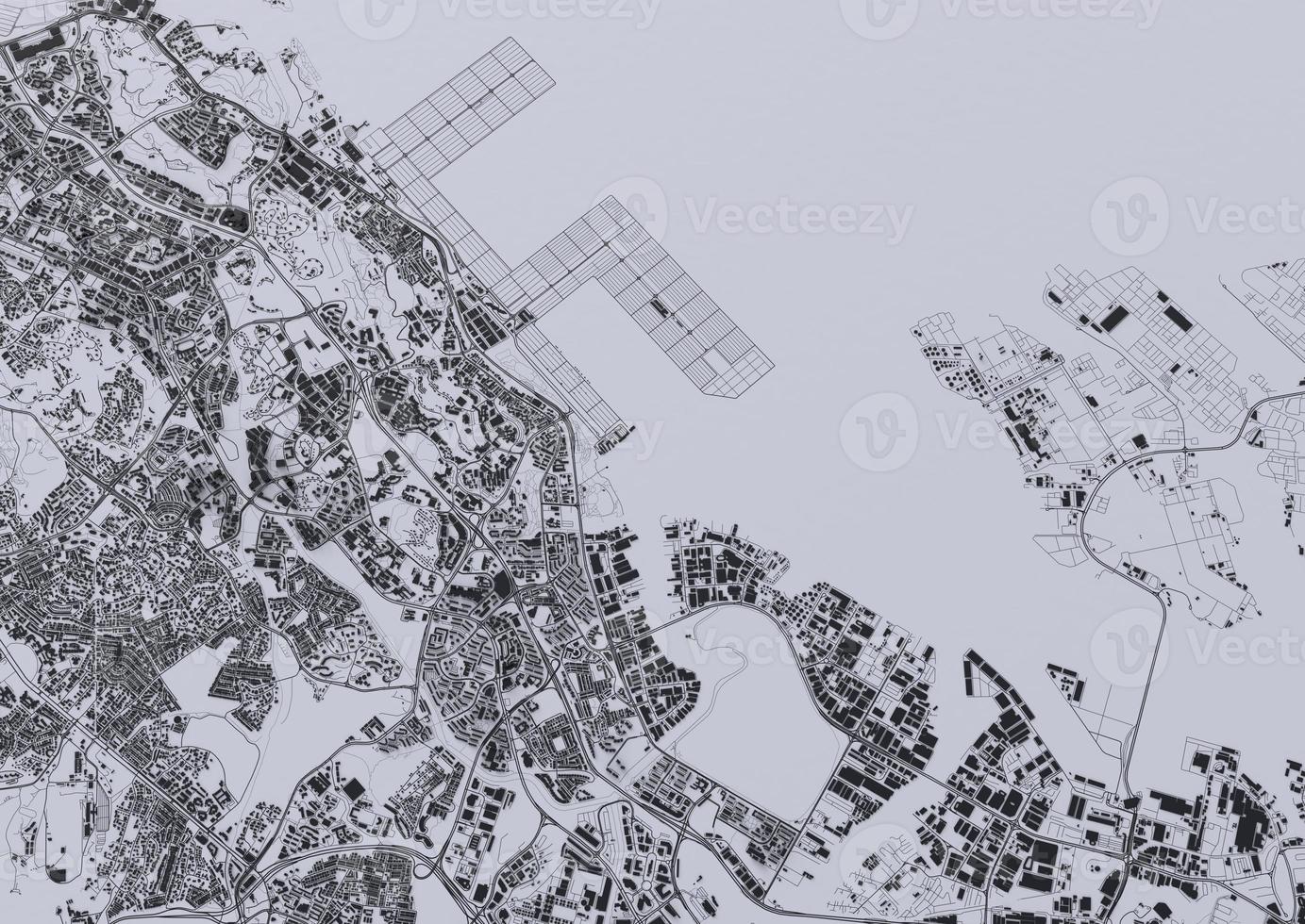 big city top view. illustration of the card in a casual graphic design. fragment Mumbai 3d render photo