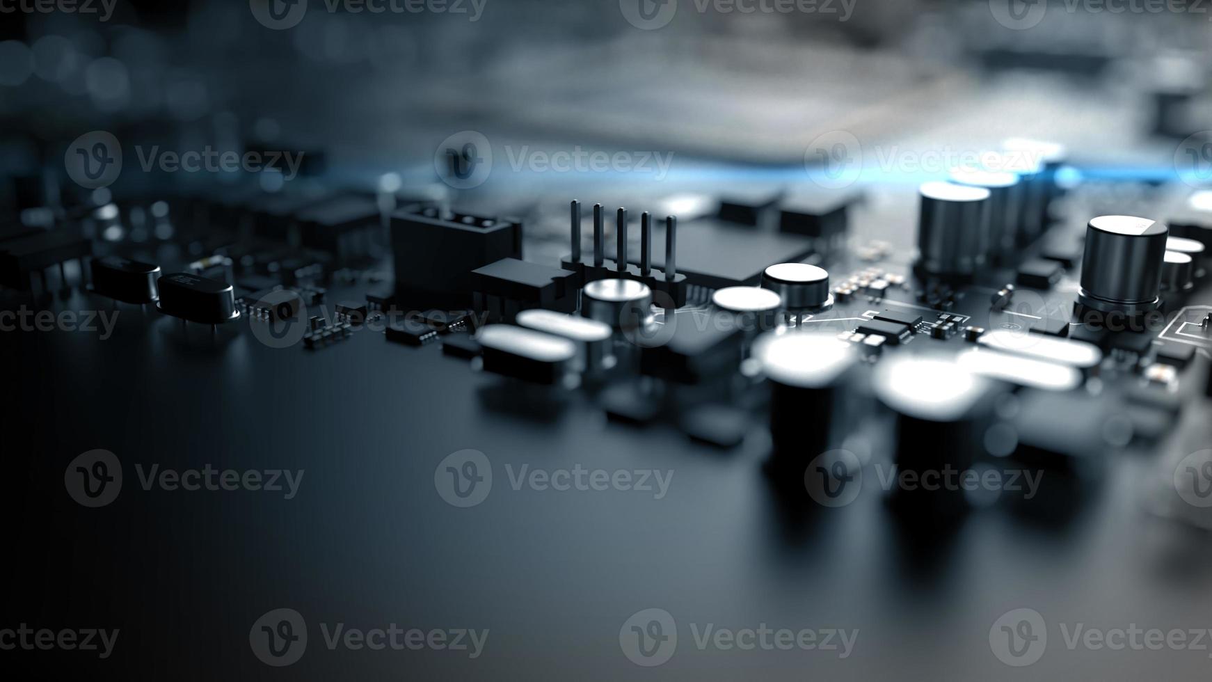 a fragment of computer hardware components. powerful cpu on a chip photo
