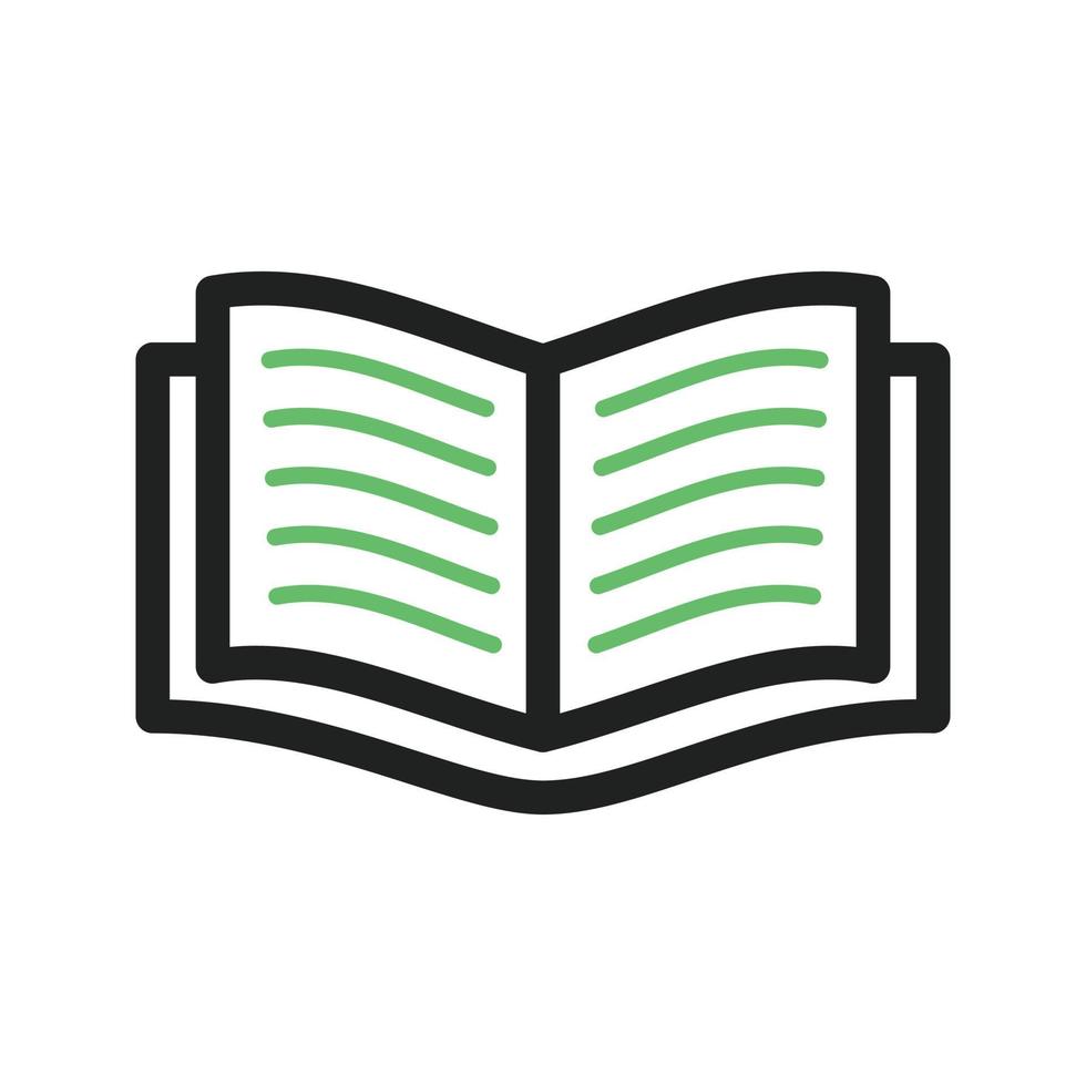 Textbook Line Green and Black Icon vector