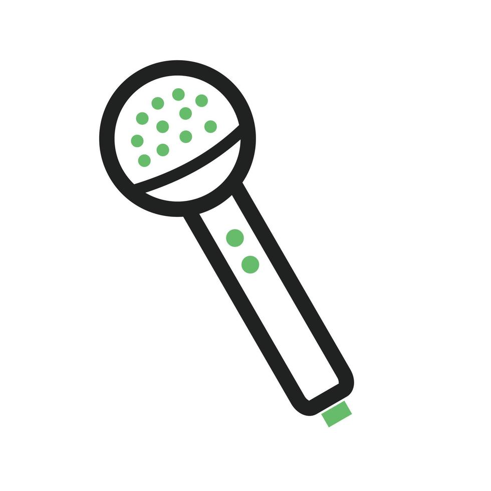 Wireless Microphone Line Green and Black Icon vector