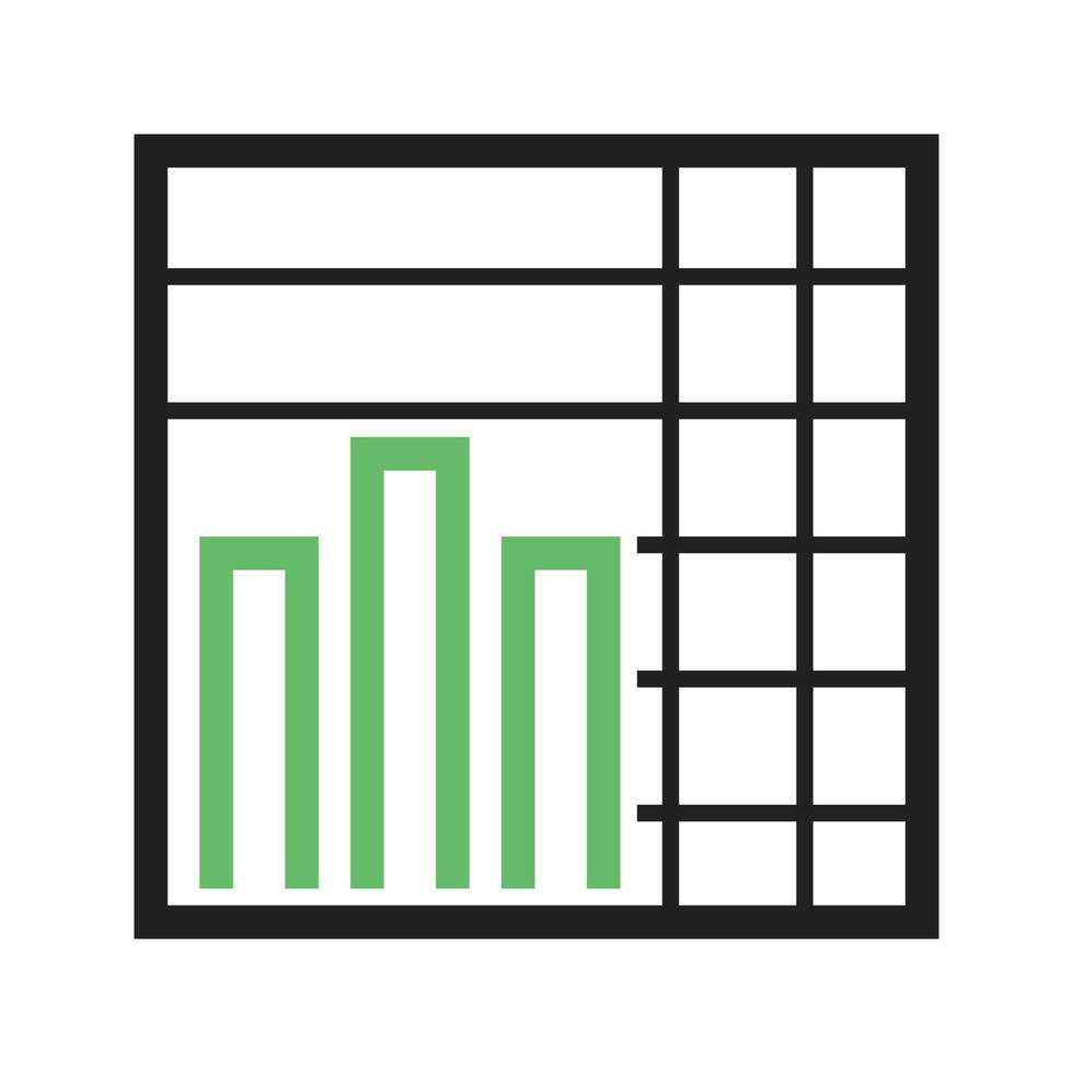 Stacked Graph Line Green and Black Icon vector