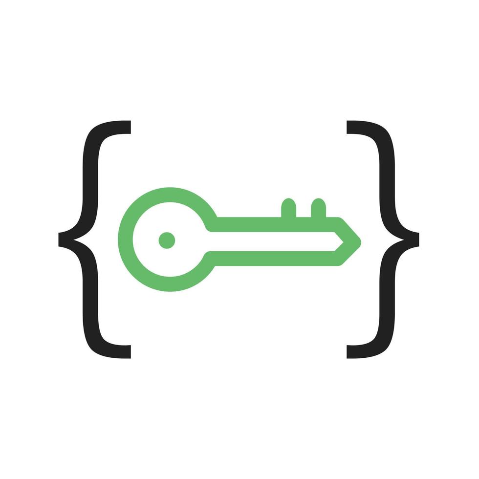 Unlock Code Line Green and Black Icon vector