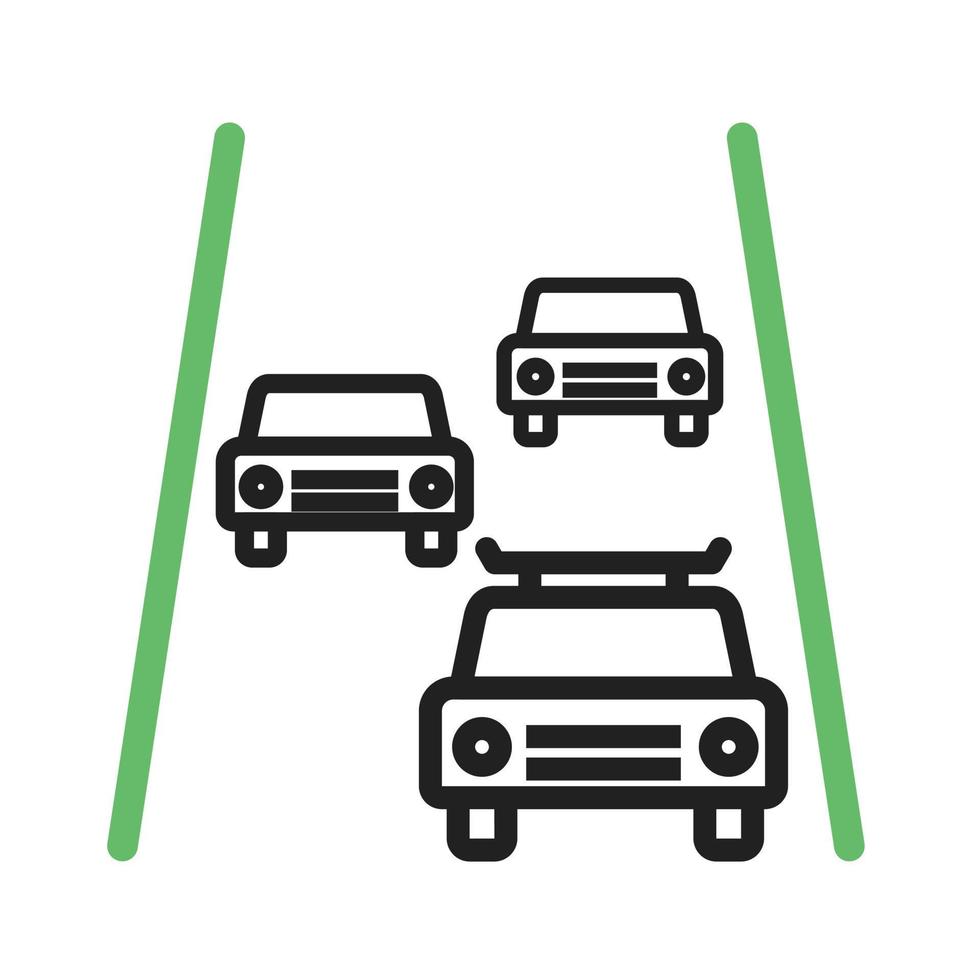 Highway Line Green and Black Icon vector