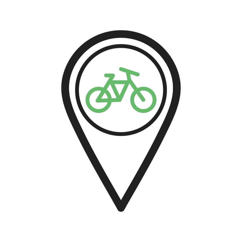 Cycling Location Line Green and Black Icon vector