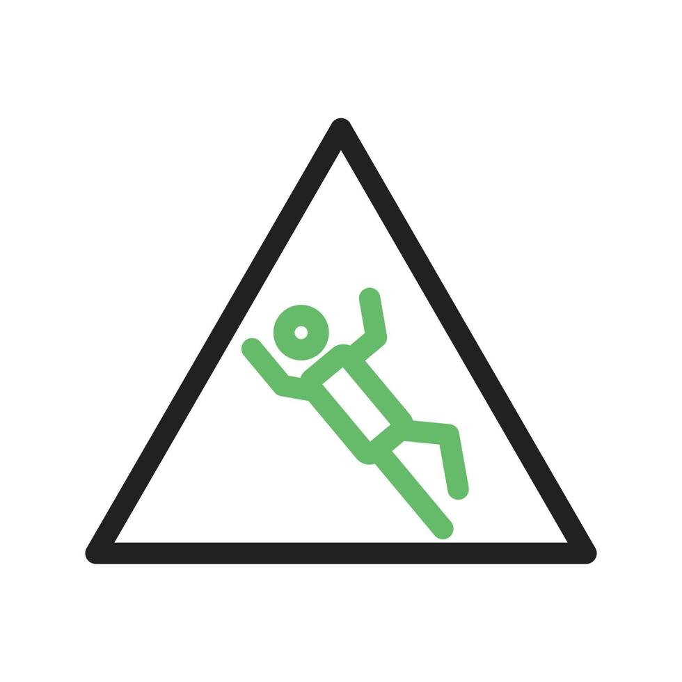 Danger of Slipping Line Green and Black Icon vector