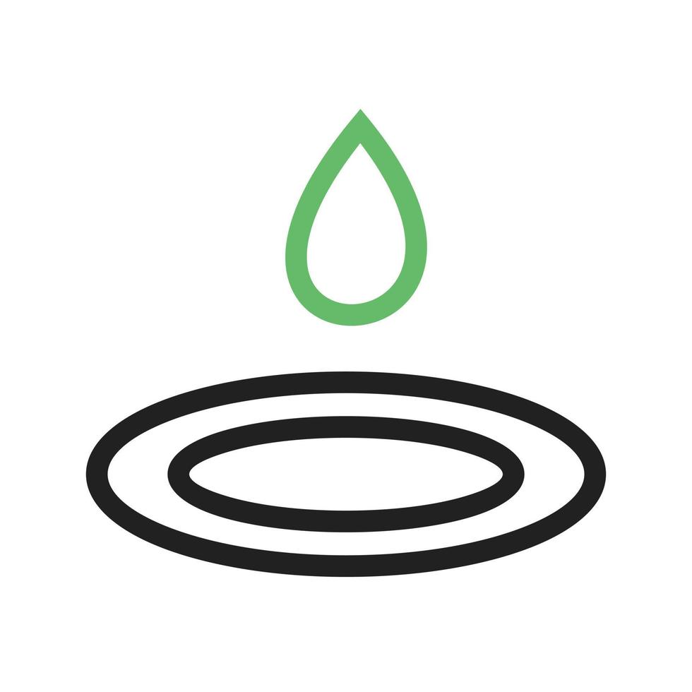Water Droplet Line Green and Black Icon vector