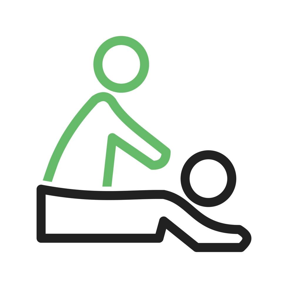 línea de masaje icono verde y negro vector