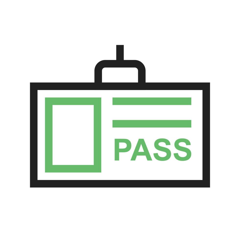 Pass Card Line Green and Black Icon vector