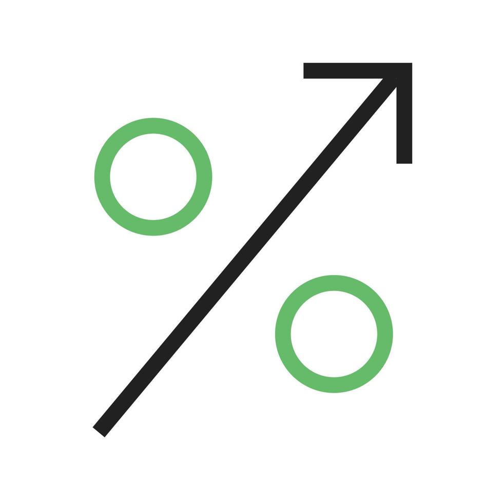 High Percentage Line Green and Black Icon vector