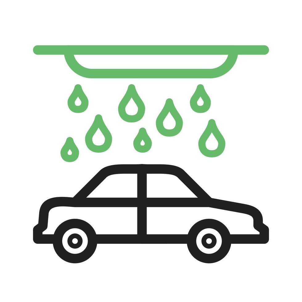 Car Wash Line Green and Black Icon vector