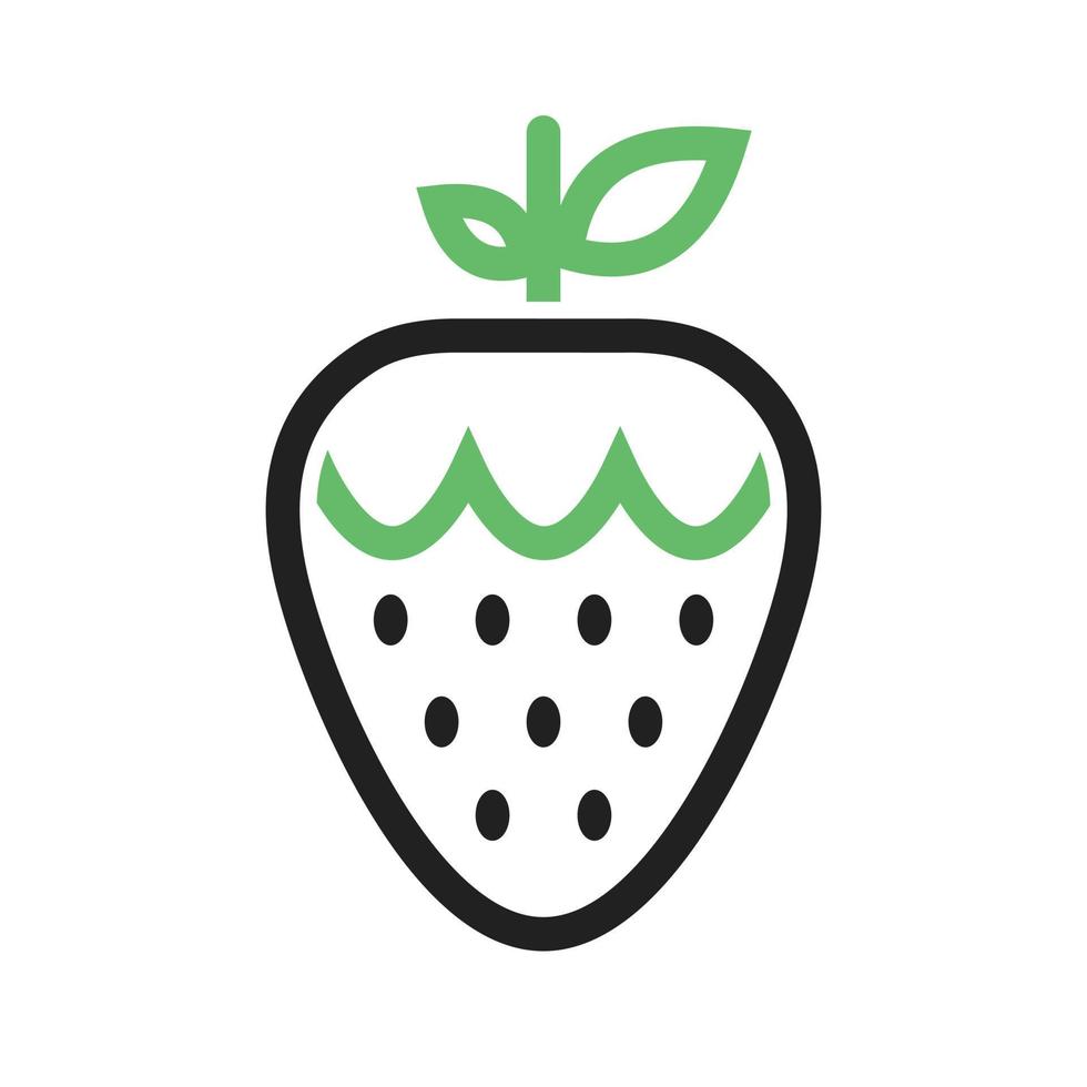 Strawberry Line Green and Black Icon vector