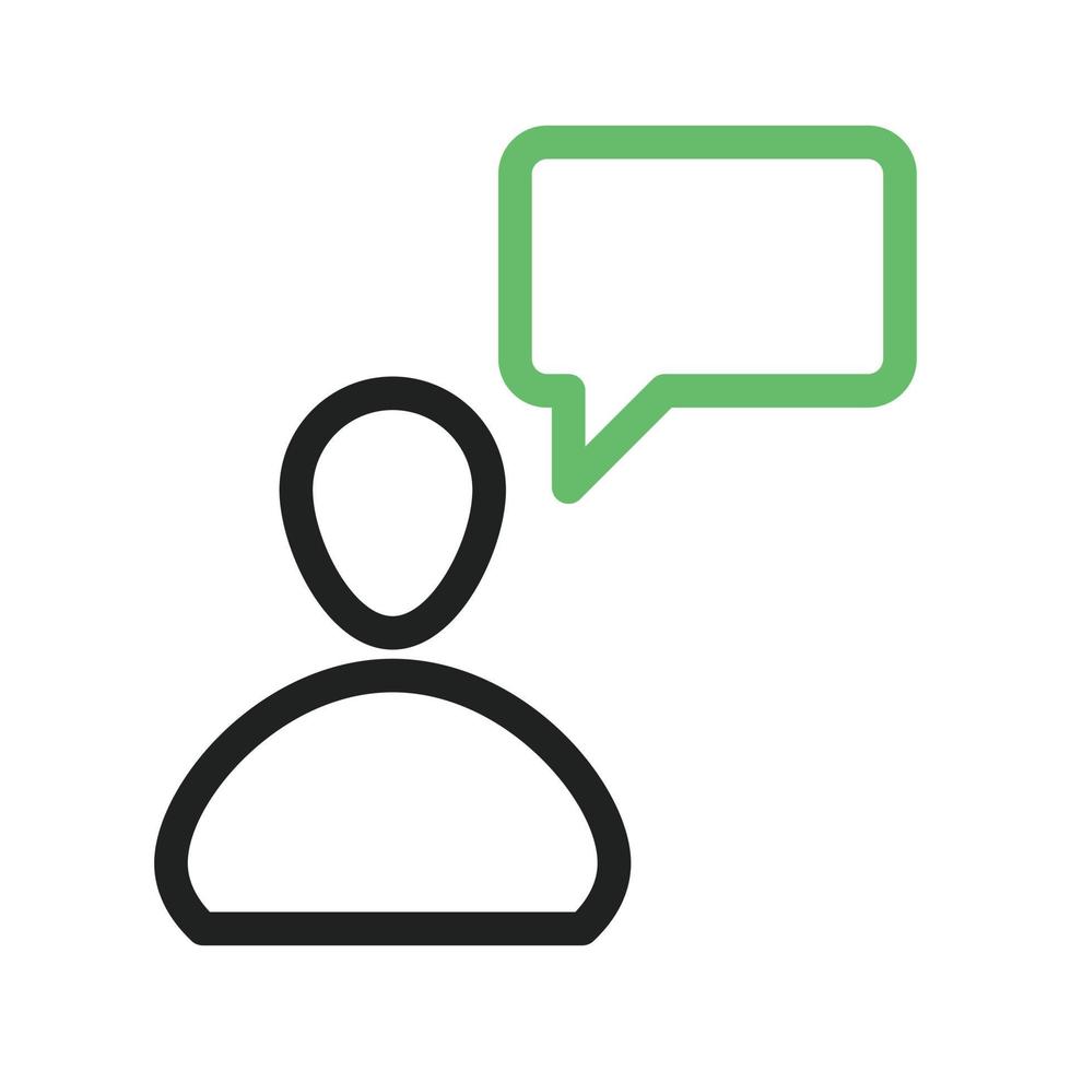 Customer Talking Line Green and Black Icon vector