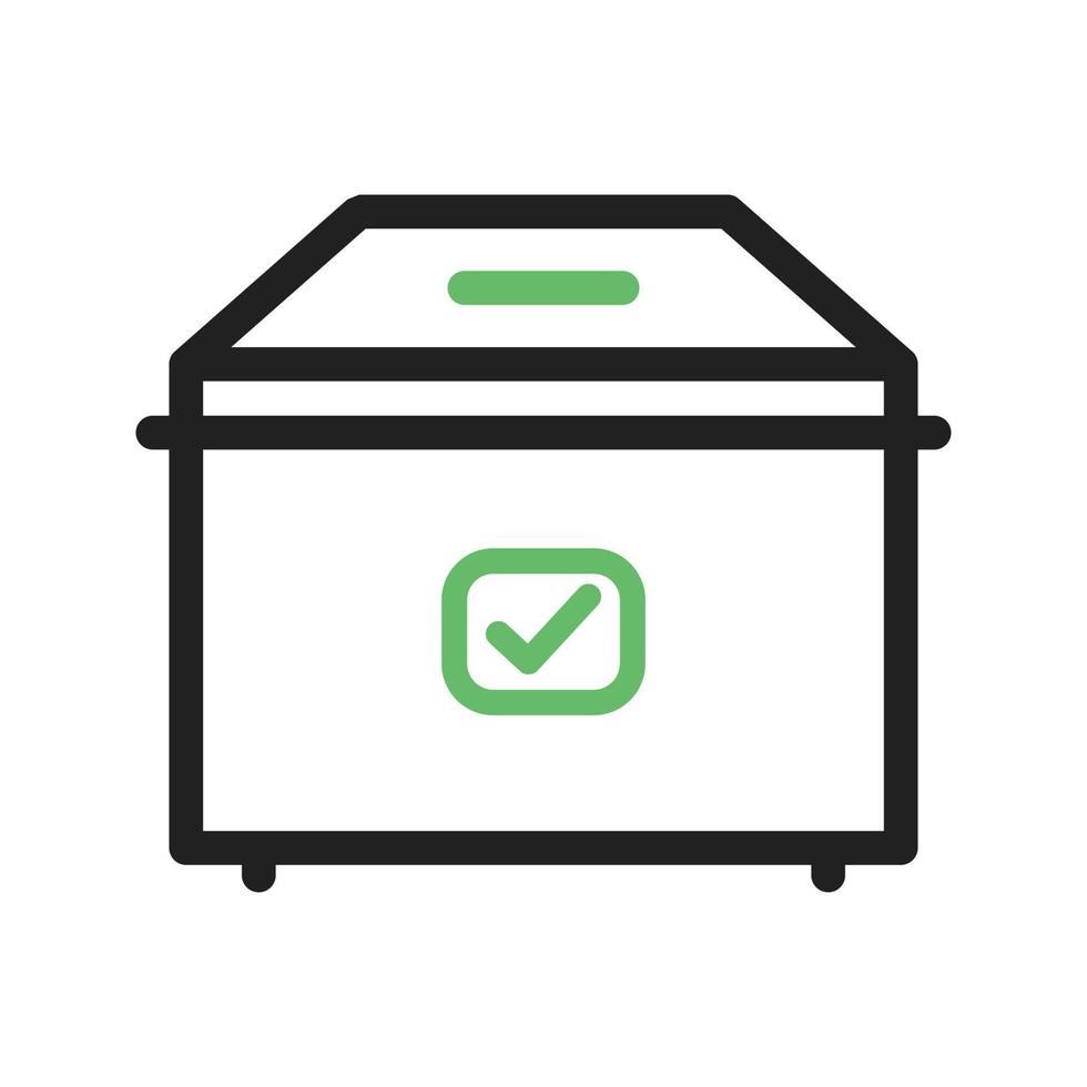 Ballot Box Line Green and Black Icon vector