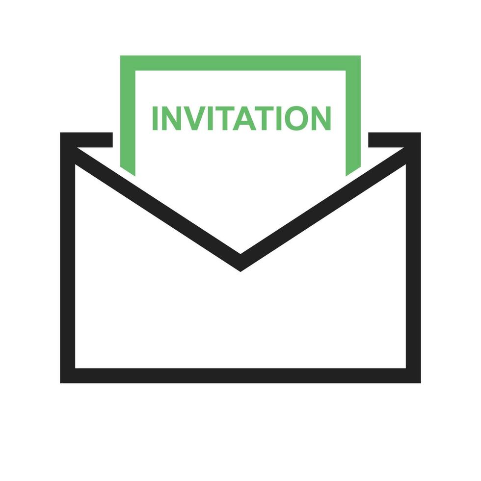 invitación a la línea de fiesta icono verde y negro vector