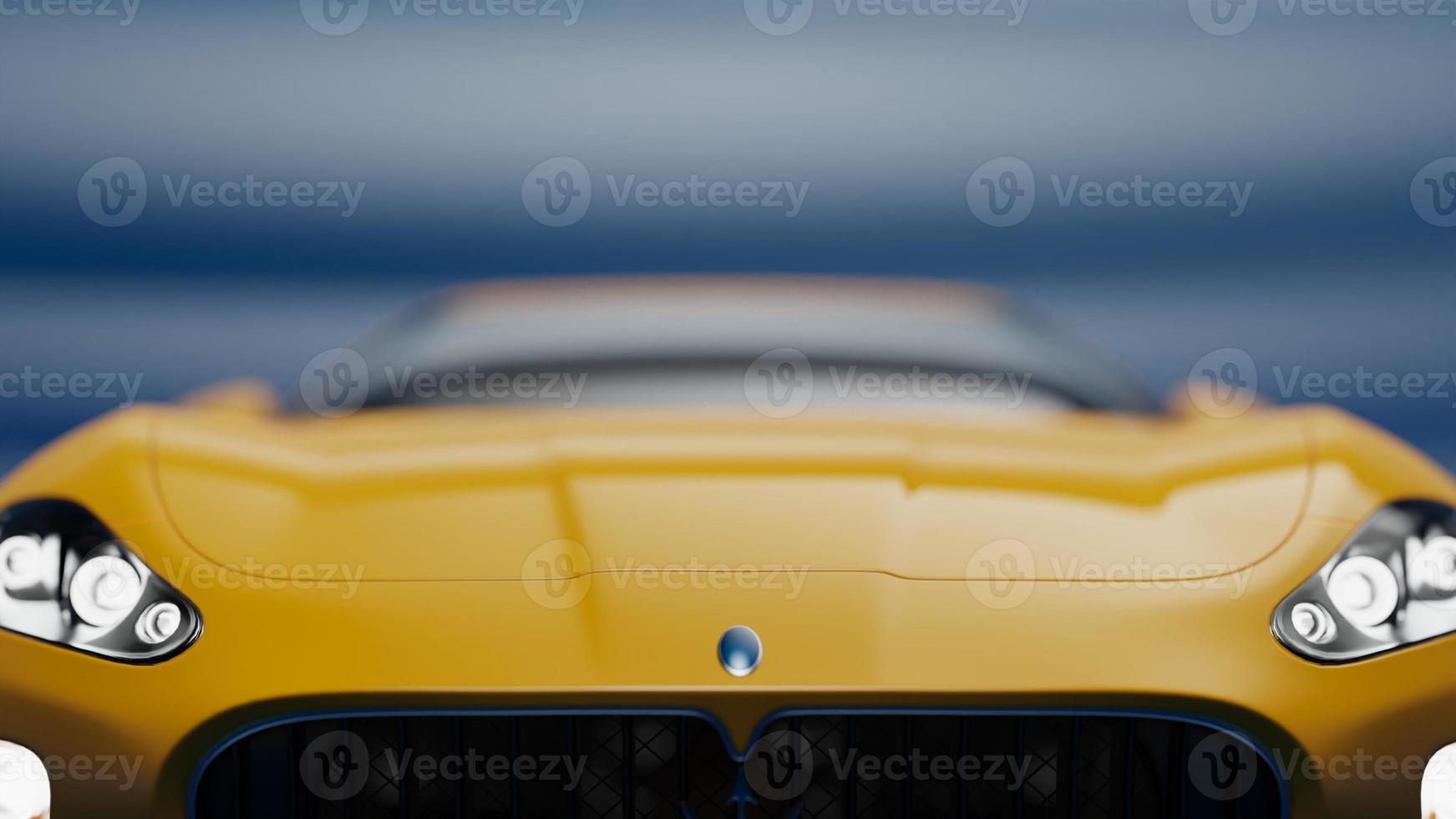 auto yellow. 3d illustration of fragments of vehicles on a blue uniform background. photo