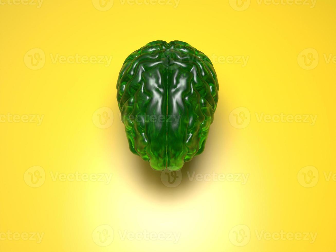 Artificial Intelligence. color golden brain image photo